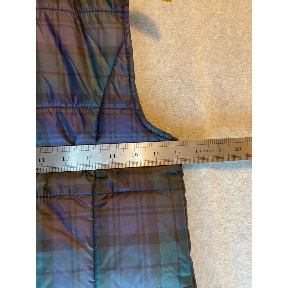 Tommy Hilfiger Blue and Green Plaid Puffer Vest - Picture 14 of 15